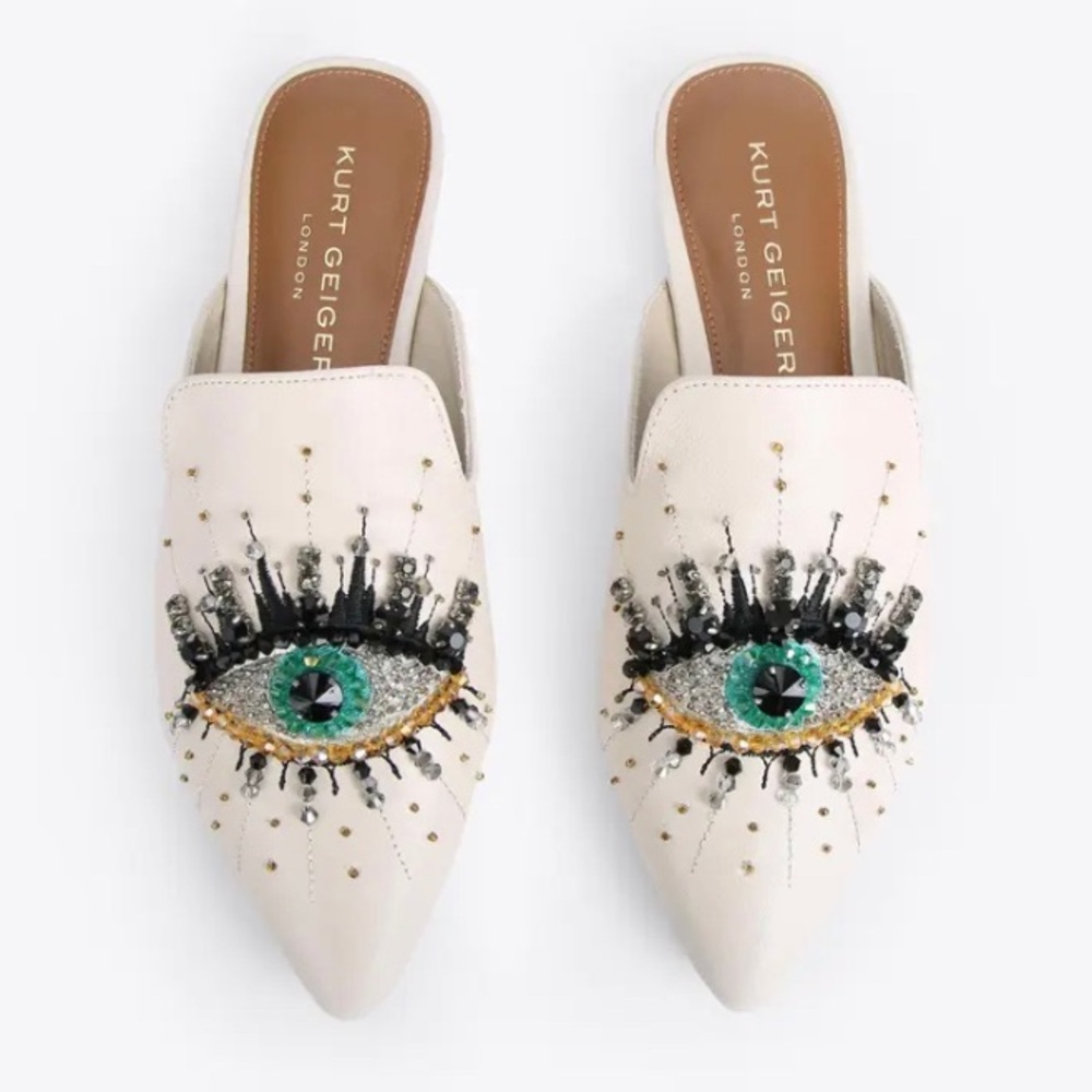 Kurt Geiger Olive Eye Mules